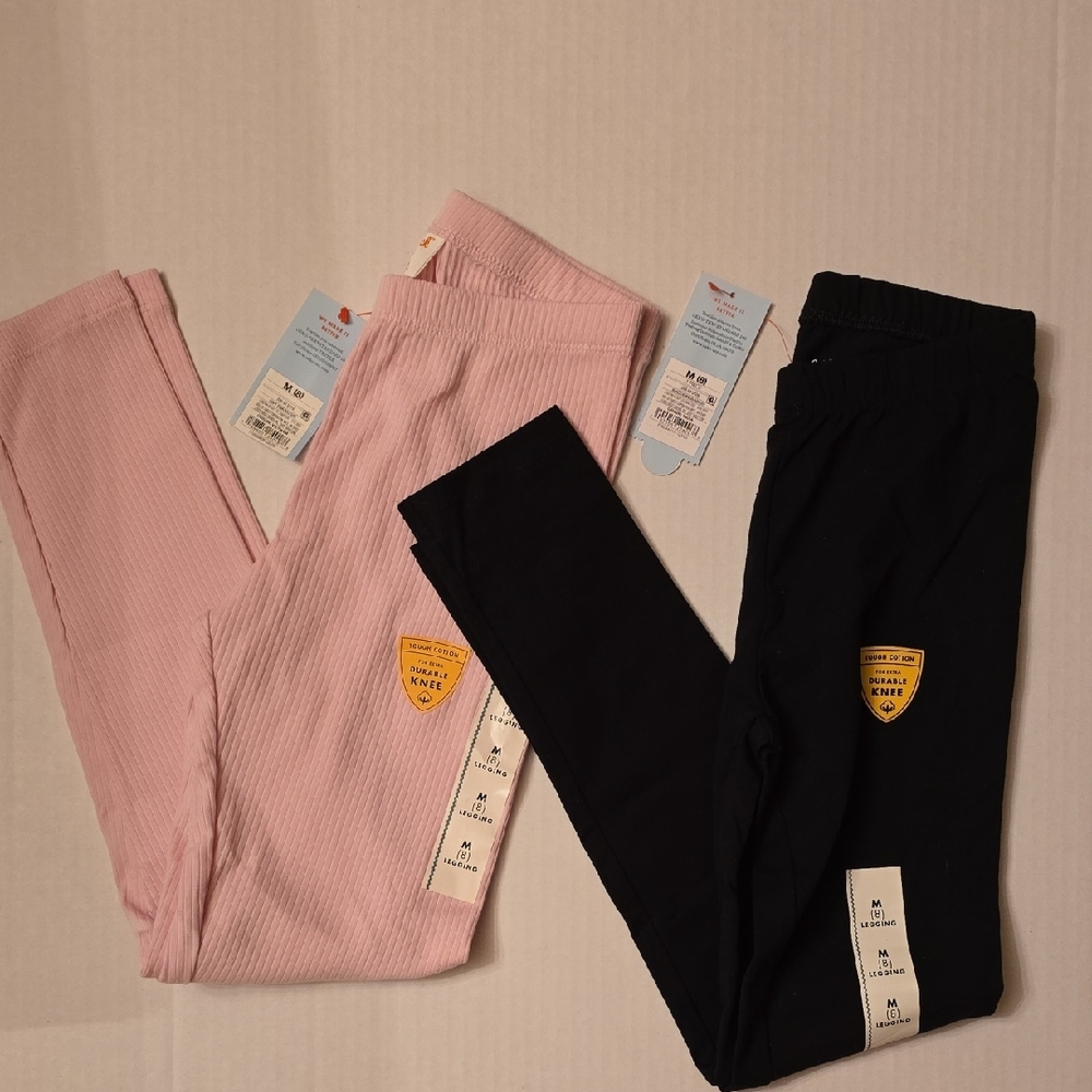 2 Pairs Cat & Jack Pink and Black Kids Leggings